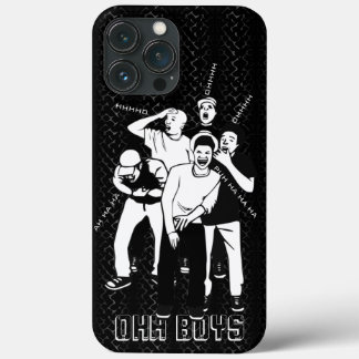 Funda Para iPhone 13 Pro Max negro y blanco sobre negro ríe OHH BOYS