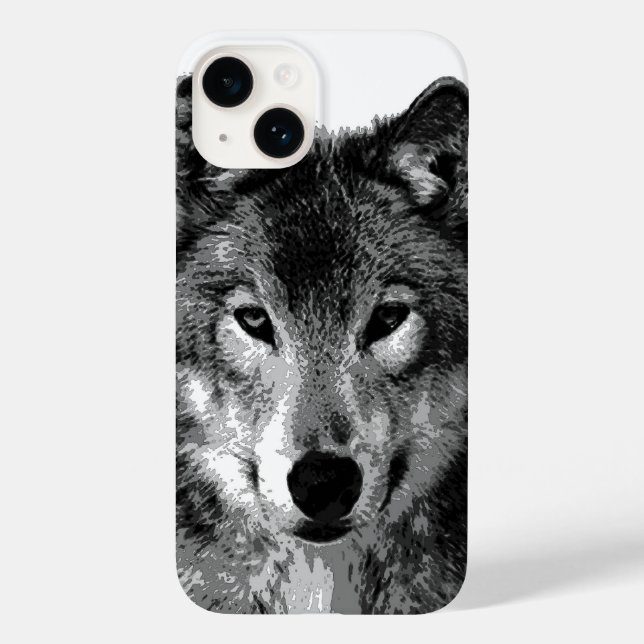 Funda De Case-Mate Para iPhone Negro y ojos de White Wolf (Reverso )