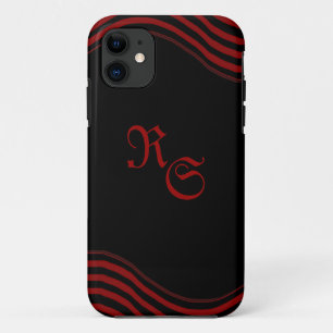 Funda Para iPhone 11 Negro y rojo con rayas