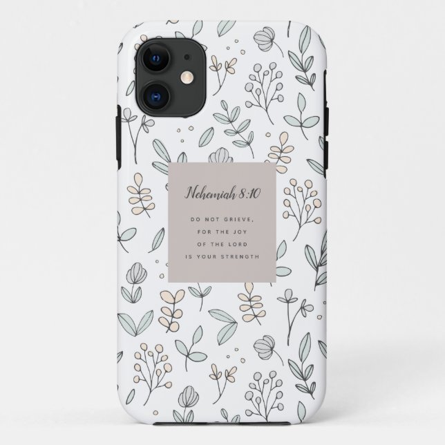 Funda De Case-Mate Para iPhone Nehemiah 8:10 Escritura (Reverso)