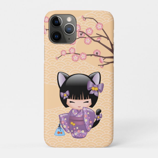Funda De Case-Mate Para iPhone Neko Kokeshi Doll - Chica Geisha (Reverso)