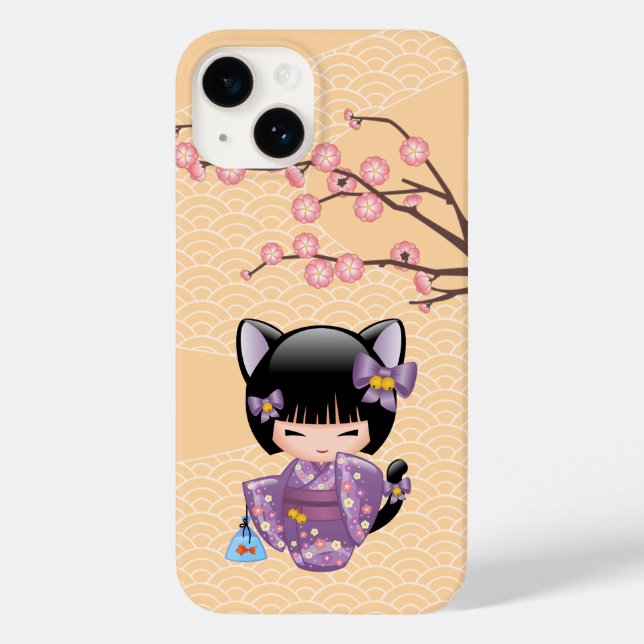 Funda De Case-Mate Para iPhone Neko Kokeshi Doll - Chica Geisha (Reverso )
