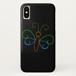Funda Para iPhone X Neon Butterfly