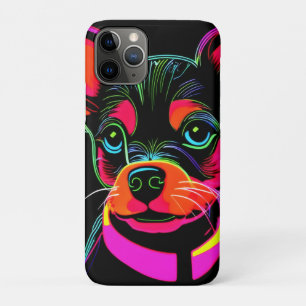 Funda Para iPhone 11 Pro Neon Canine Puppy Art