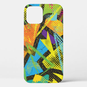 Funda Para iPhone 12 Neón caótico: Patrón de graffiti abstracto.