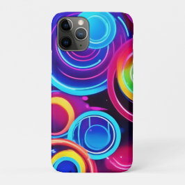 Funda Para iPhone 11 Pro Neon Circles Resumen Arte