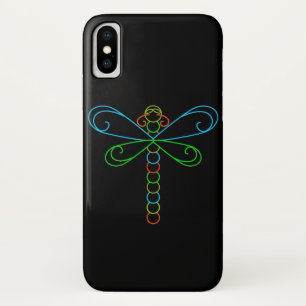 Funda Para iPhone X Neon Dragonfly