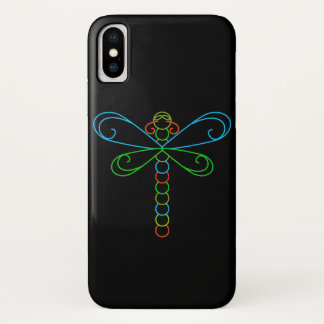 Funda Para iPhone X Neon Dragonfly