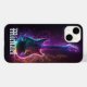 Funda De Case-Mate Para iPhone Neon Electric Guitar Music Nombre personalizado (Back (Horizontal))