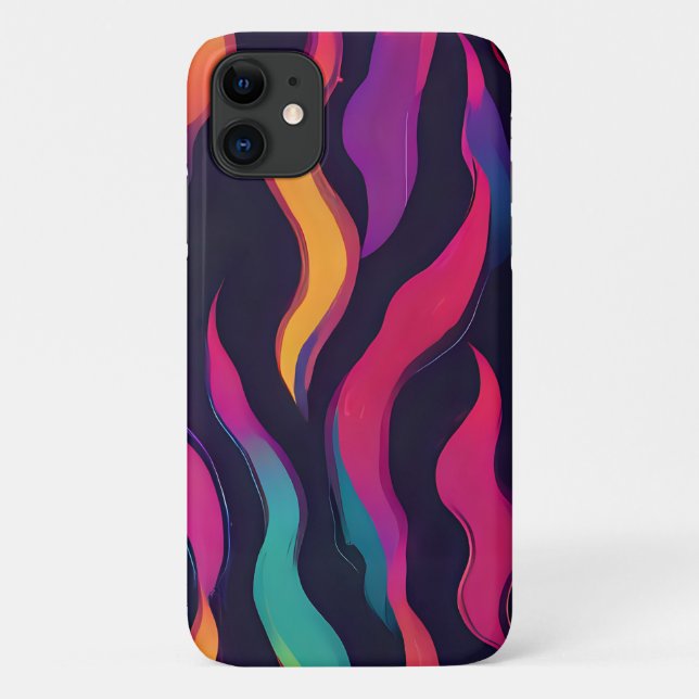 Funda De Case-Mate Para iPhone Neon Fire Flame (Reverso)