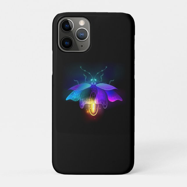 Funda De Case-Mate Para iPhone Neon Firefly en negro (Reverso)