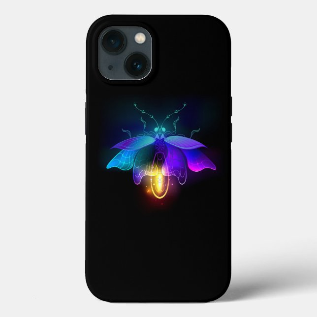 Funda De Case-Mate Para iPhone Neon Firefly en negro (Reverso )