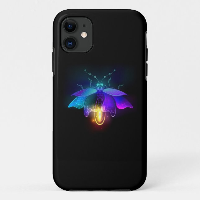 Funda De Case-Mate Para iPhone Neon Firefly en negro (Reverso)