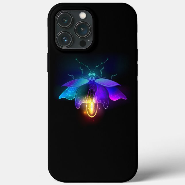 Funda De Case-Mate Para iPhone Neon Firefly en negro (Reverso )