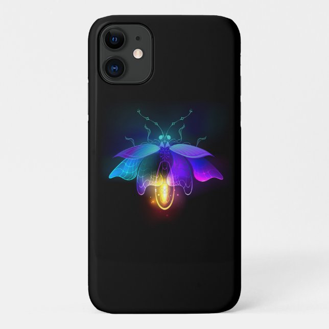 Funda De Case-Mate Para iPhone Neon Firefly en negro (Reverso)
