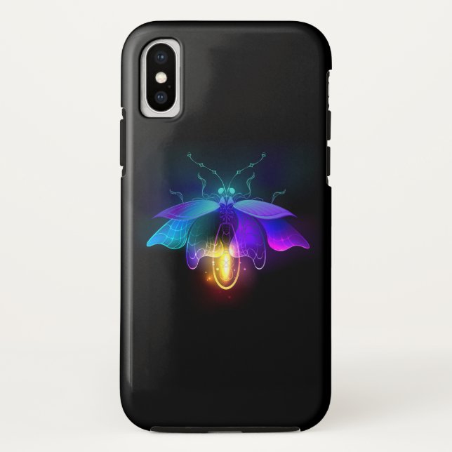 Funda De Case-Mate Para iPhone Neon Firefly en negro (Reverso)