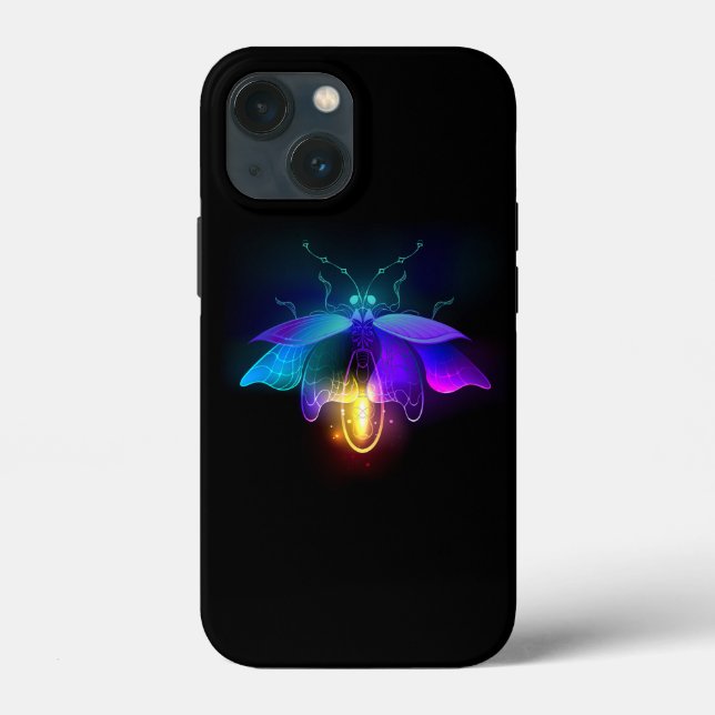 Funda De Case-Mate Para iPhone Neon Firefly en negro (Reverso )