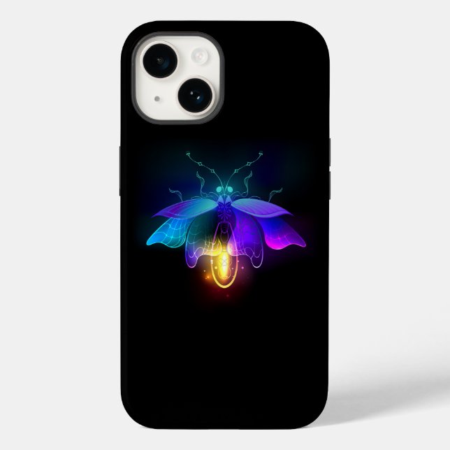 Funda De Case-Mate Para iPhone Neon Firefly en negro (Reverso )