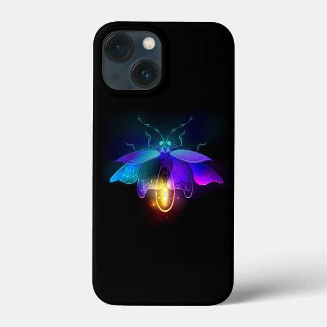 Funda De Case-Mate Para iPhone Neon Firefly en negro (Reverso )