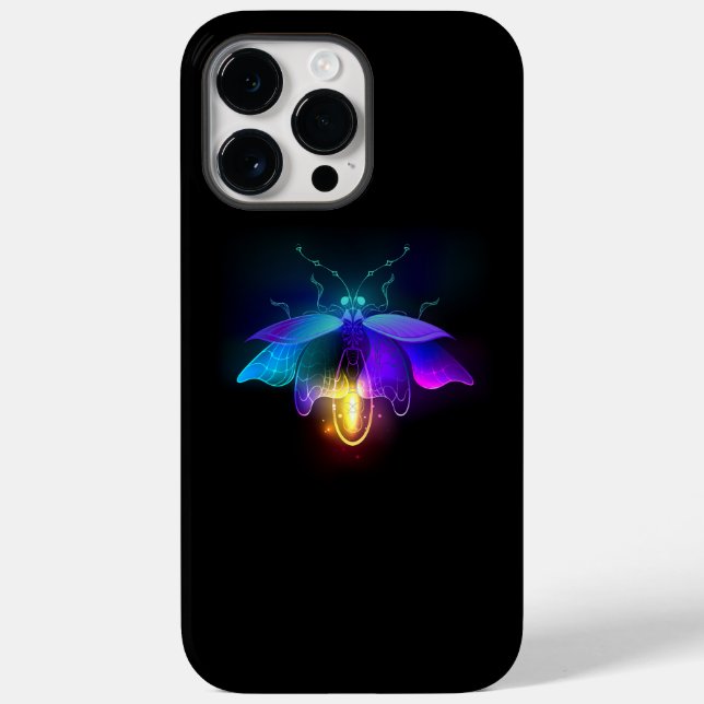 Funda De Case-Mate Para iPhone Neon Firefly en negro (Reverso )