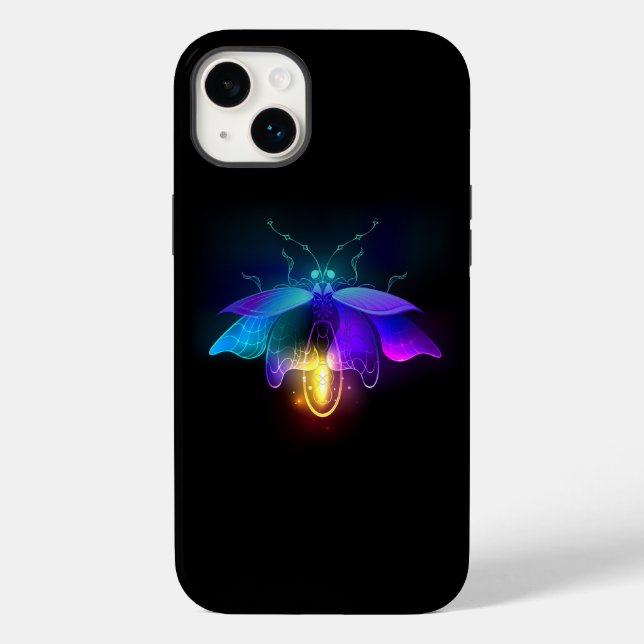 Funda De Case-Mate Para iPhone Neon Firefly en negro (Reverso )