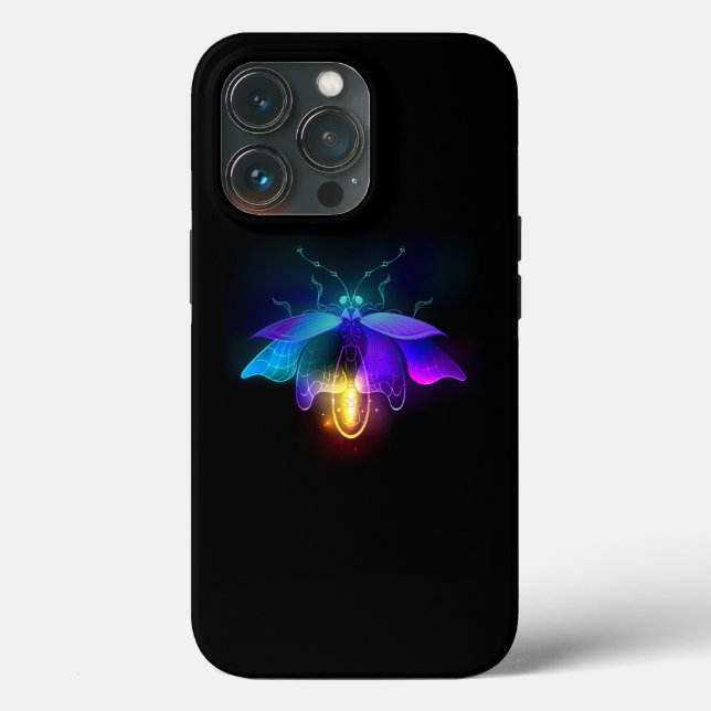Funda De Case-Mate Para iPhone Neon Firefly en negro (Reverso )