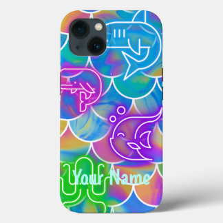 Funda Para iPhone 13 Neon Fish Retro Indie Kidcore Aesthetic 80s