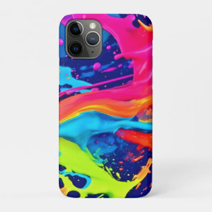Funda Para iPhone 11 Pro Neon Glow Liquid Swirls Design