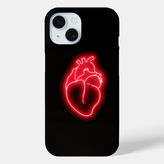 Funda De Case-Mate Para iPhone Neon Heart (Reverso )