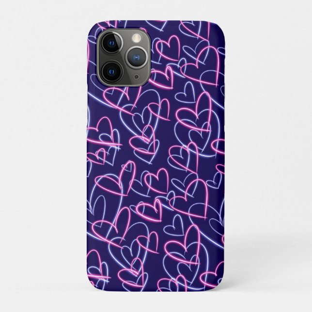 Funda De Case-Mate Para iPhone Neon Hearts (Reverso)