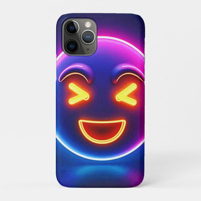 Funda De Case-Mate Para iPhone Neon Laughing Emoji Joy (Reverso)