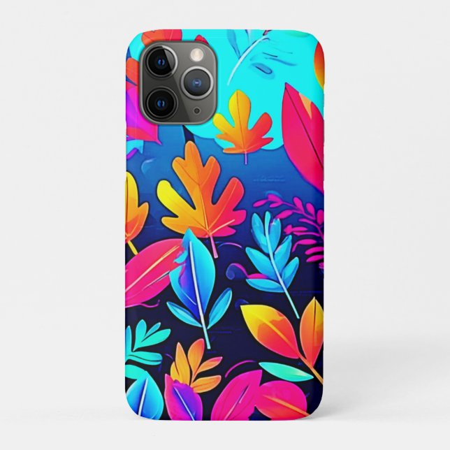 Funda De Case-Mate Para iPhone Neon Leaf Paradise Art (Reverso)