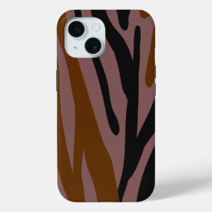 Funda Para iPhone 15 Neón negro marrón a rayas