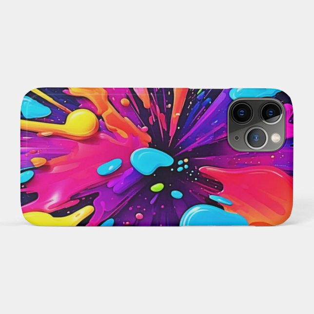 Funda De Case-Mate Para iPhone Neon Paint Burst Art (Reverso (horizontal))