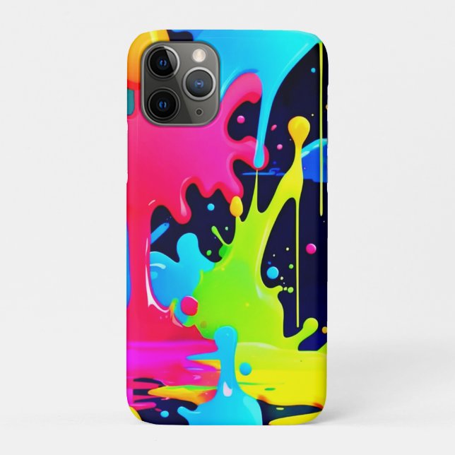 Funda De Case-Mate Para iPhone Neon Paint Splash Dris Chaos (Reverso)
