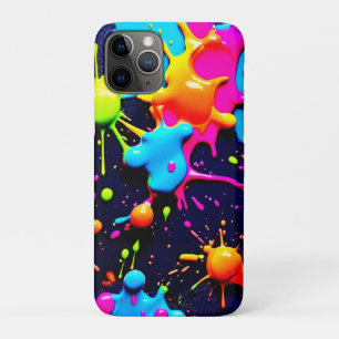 Funda Para iPhone 11 Pro Neon Paint Splatter Resumen Arte