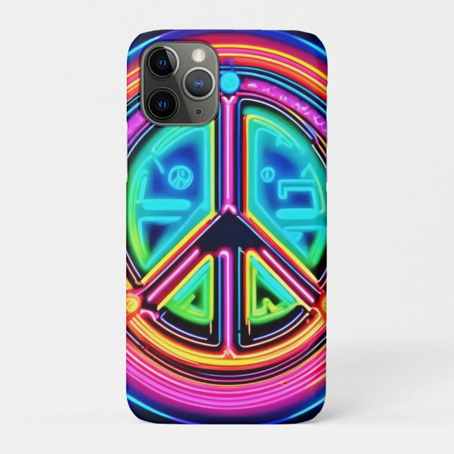 Funda De Case-Mate Para iPhone Neon Peace Mandala (Reverso)