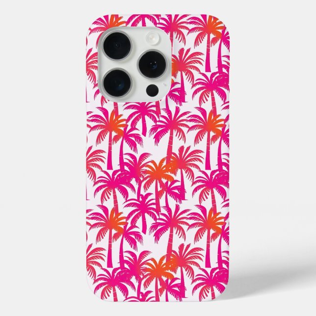 Funda De Case-Mate Para iPhone Neon Pink Naranja Palm Tree Ibiza (Reverso )