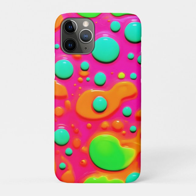 Funda De Case-Mate Para iPhone Neon Pintando Arte De Burbujas (Reverso)