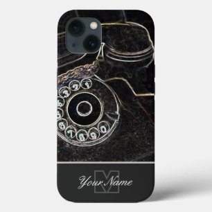 Funda Para iPhone 13 Neon-Pop-Art antiguo teléfono retro con Monograma!
