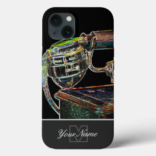 Funda Para iPhone 13 Neon-Pop-Art antiguo teléfono retro con Monograma!