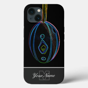 Funda Para iPhone 13 Neon-Pop-Art Feliz Huevo de Pascua con Monograma!