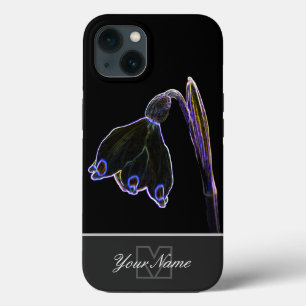 Funda Para iPhone 13 Neon-Pop-Art flor macro con Monograma! Funda-Mat