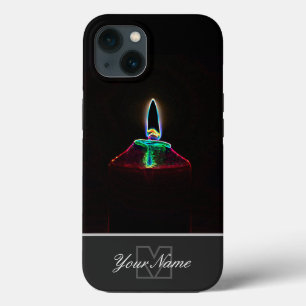 Funda Para iPhone 13 Neon-Pop-Art la luz romántica de las velas con Mon