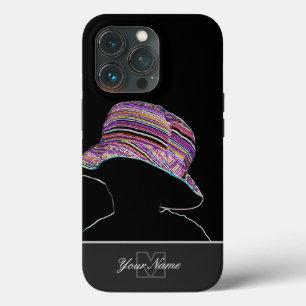 Funda Para iPhone 13 Pro Neon-Pop-Art niño gorra colorido con Monograma!