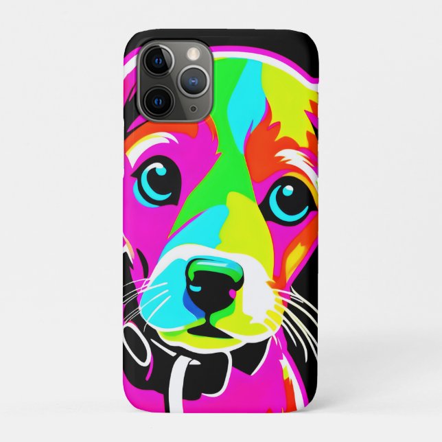 Funda De Case-Mate Para iPhone Neon Puppy Pop Art (Reverso)