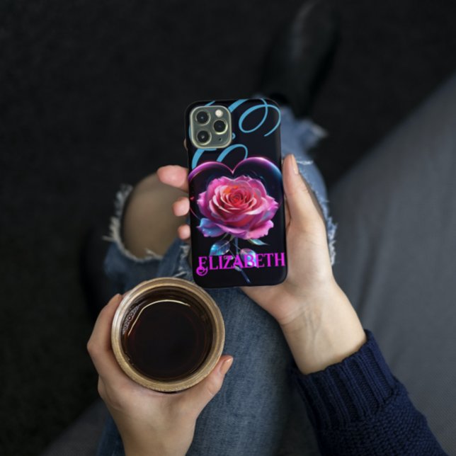 Funda De Case-Mate Para iPhone Neon Rosa Cosmic Personalizado Añadir su nombre (Subido por el creador)