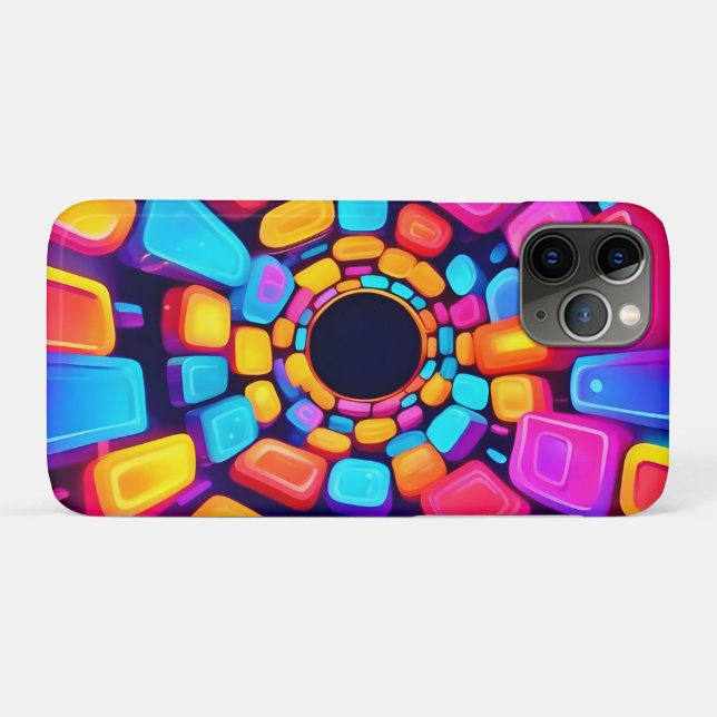 Funda De Case-Mate Para iPhone Neon Shapes Resumen del arte del túnel (Reverso (horizontal))