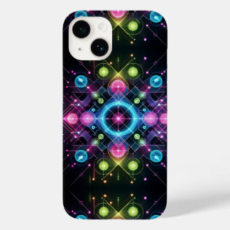 Funda Para iPhone 14 De Case-Mate Neon Simetría – Resplandor Geométrico Futurista Fu