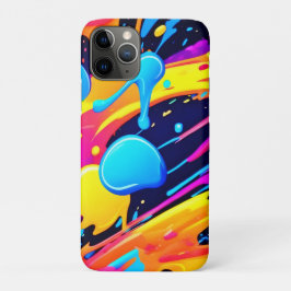 Funda Para iPhone 11 Pro Neon Splatter Paint Art
